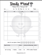 Daily Food Diary Chart