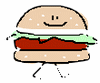 smiling hamburger cartoon