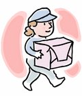delivery woman cartoon