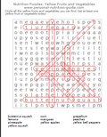 nutrition puzzles yellow answers